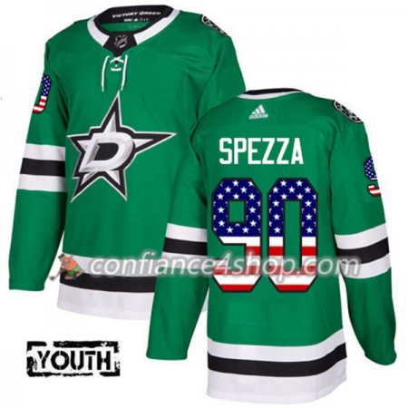 Adidas Maillot de Hockey Dallas Stars Jason Spezza 90 2017-2018 Kelly Vert USA Flag Fashion Authentic - Enfant